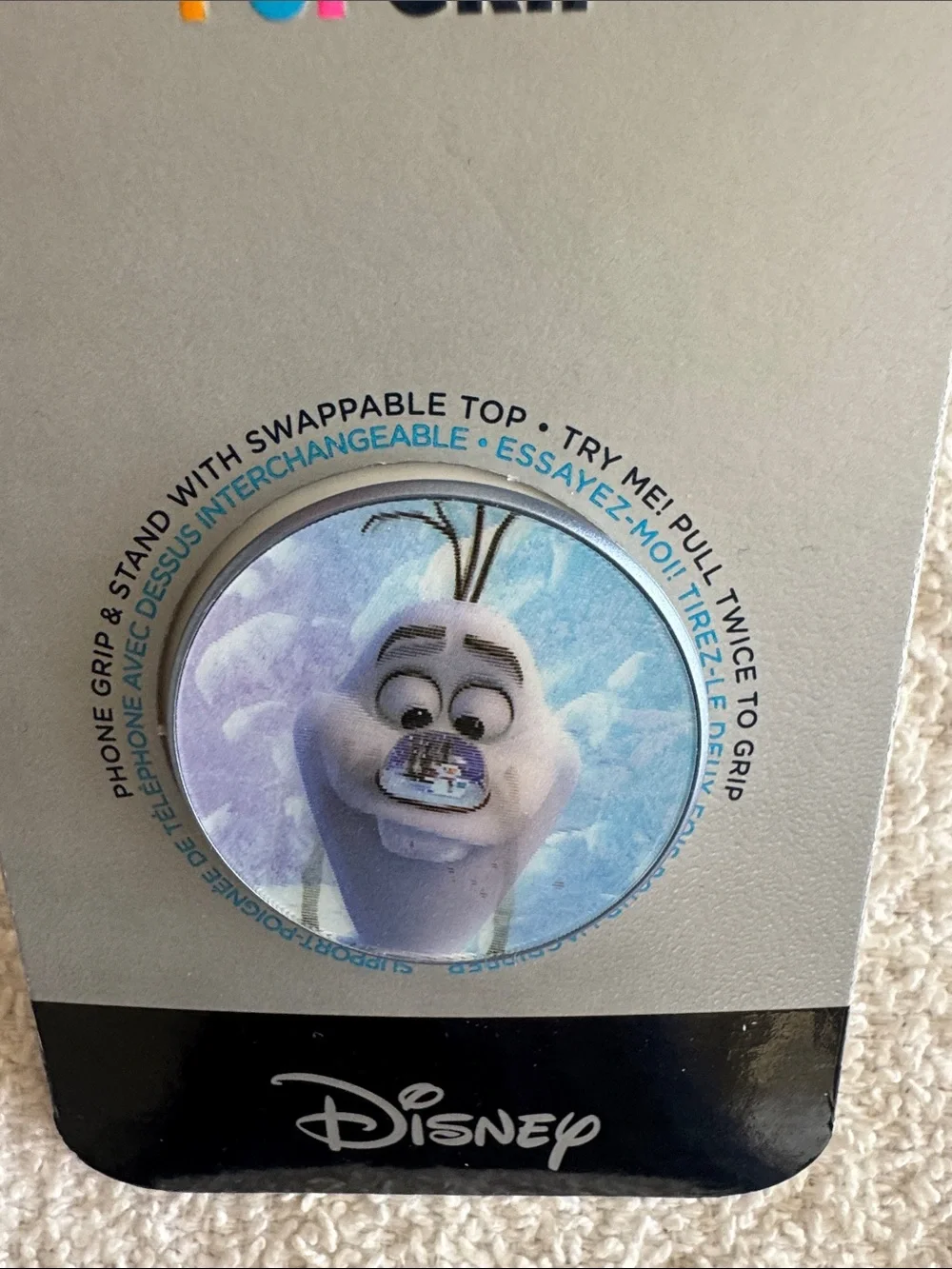 Pop Sockets x Disney Frozen Olaf PopGrip Phone Grip in White and Light Blue